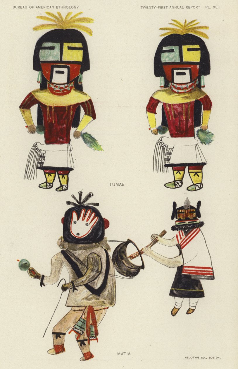 Tumae, Matia (kolorowa litografia) autorstwa American School