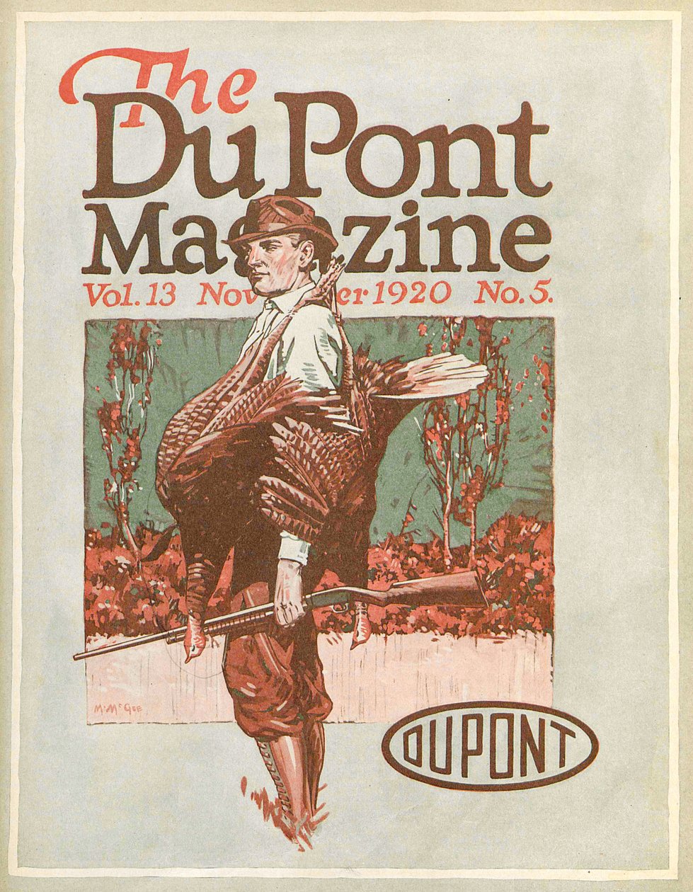 Łowca indyków, przednia okładka magazynu DuPont, listopad 1920 autorstwa American School