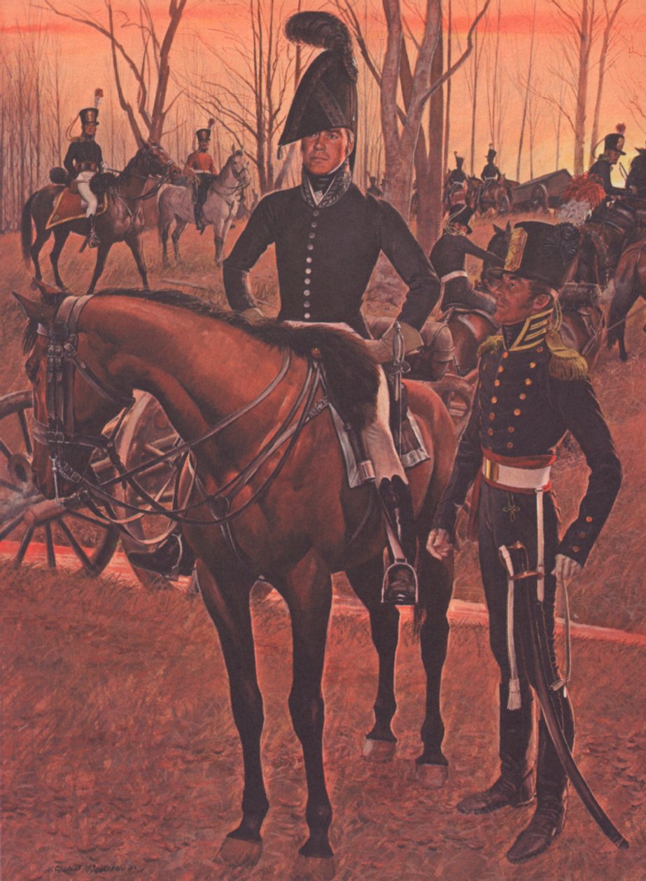 Artyleria konna USA, c.1812 (kolor lito) autorstwa American School