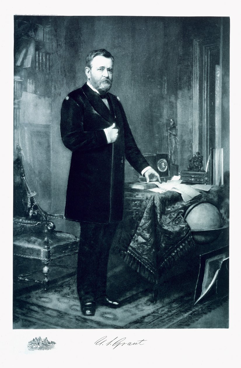 Ulysses S. Grant, 18 Prezydent Stanów Zjednoczonych Ameryki, wyd. 1901 (fotograwiura) autorstwa American School