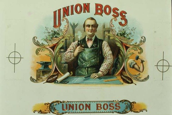 Etykieta na pudełko na cygara „Union Boss”, c.1897 (lit) autorstwa American School