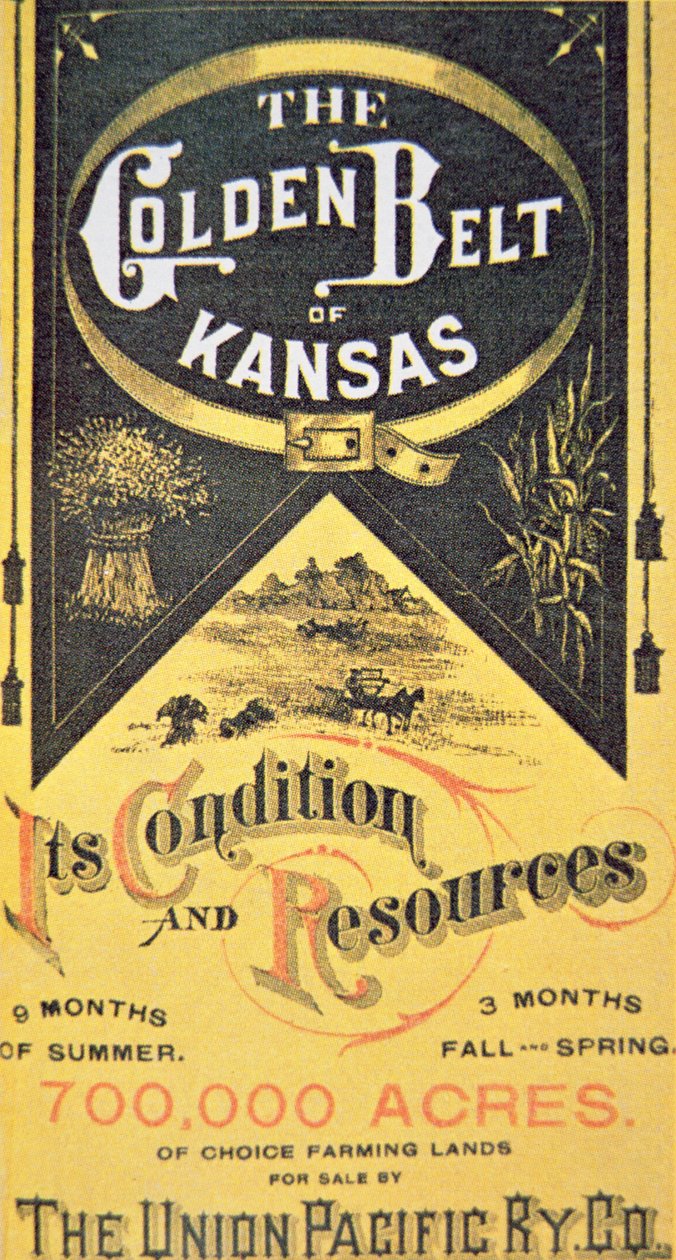 Plakat kolejowy Union Pacific, ok.1880 (kolor lito) autorstwa American School