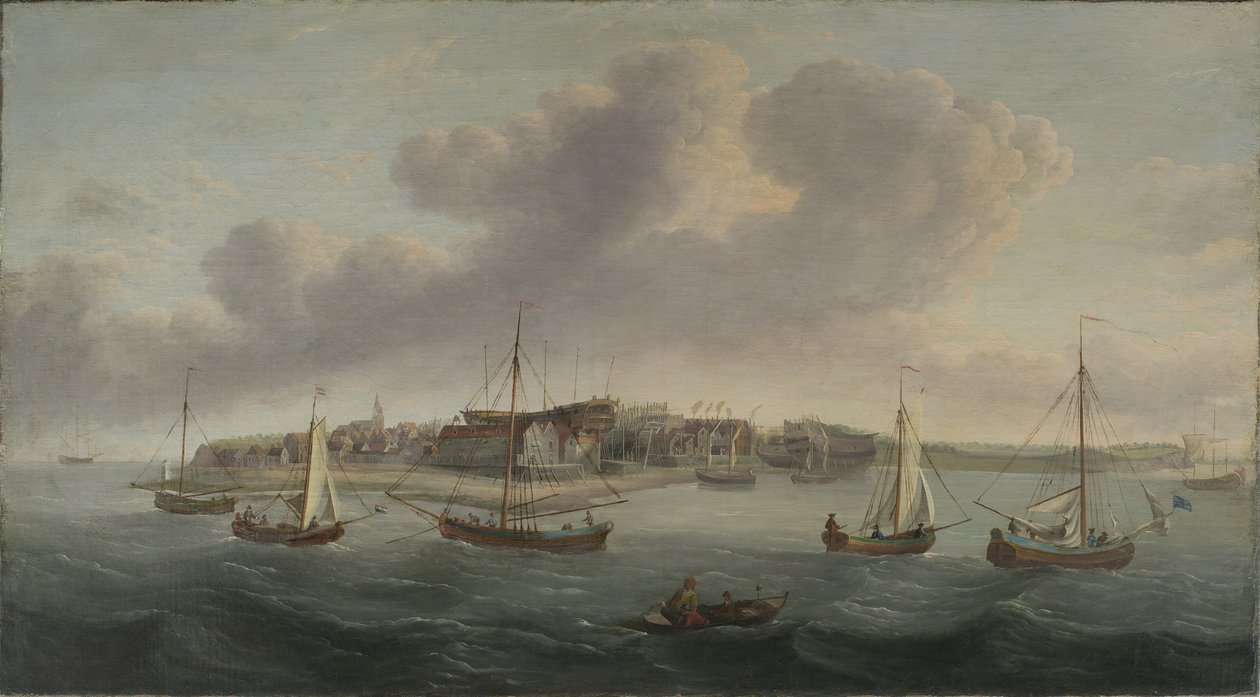 Widok na port morski, 1760 autorstwa American School