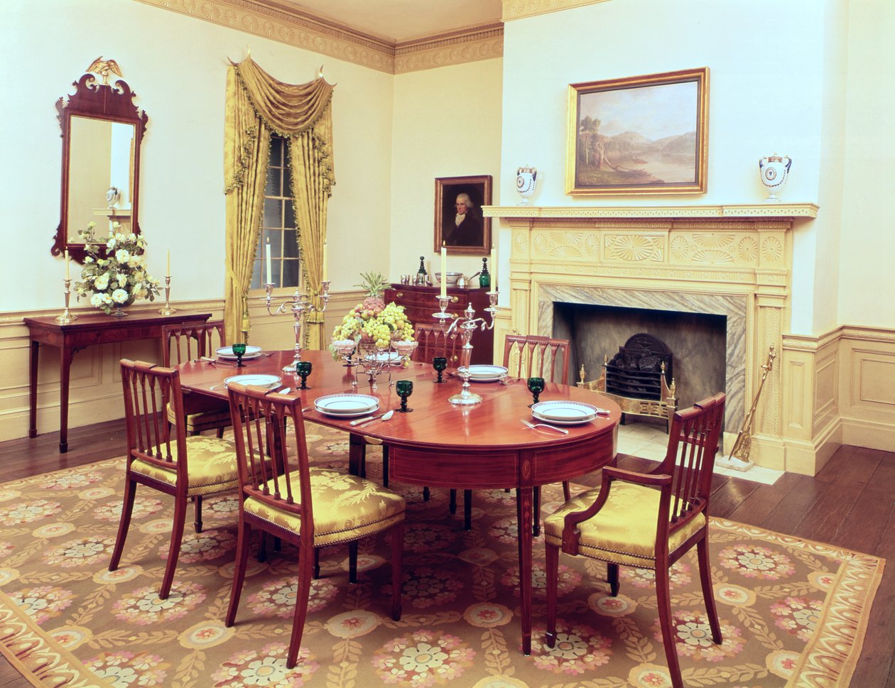 Jadalnia White Hall, niedaleko Charleston South Carolina, 1818 r. autorstwa American School