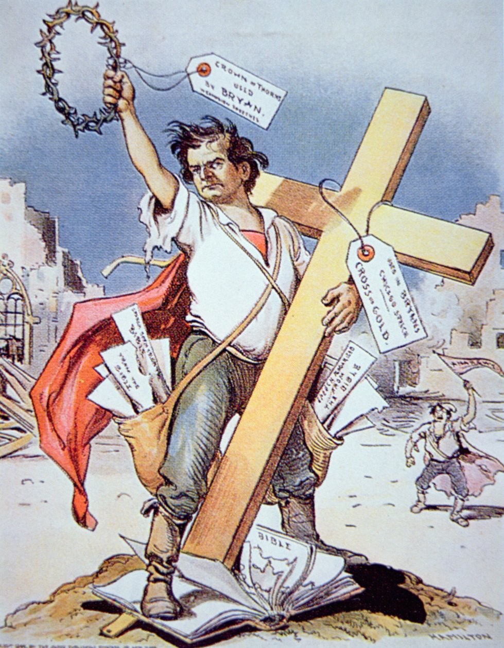 William Jennings Bryan (1860-1925) przemawiający na Konwencji Demokratów w Chicago autorstwa American School