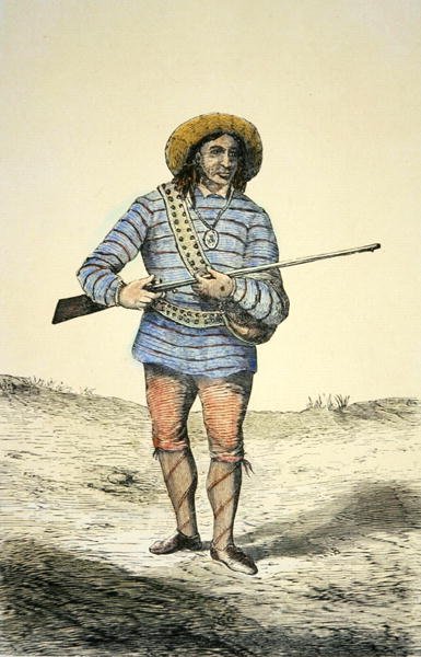 Zuni ludzie z Arizony, c.1860 (kolor lito) autorstwa American School