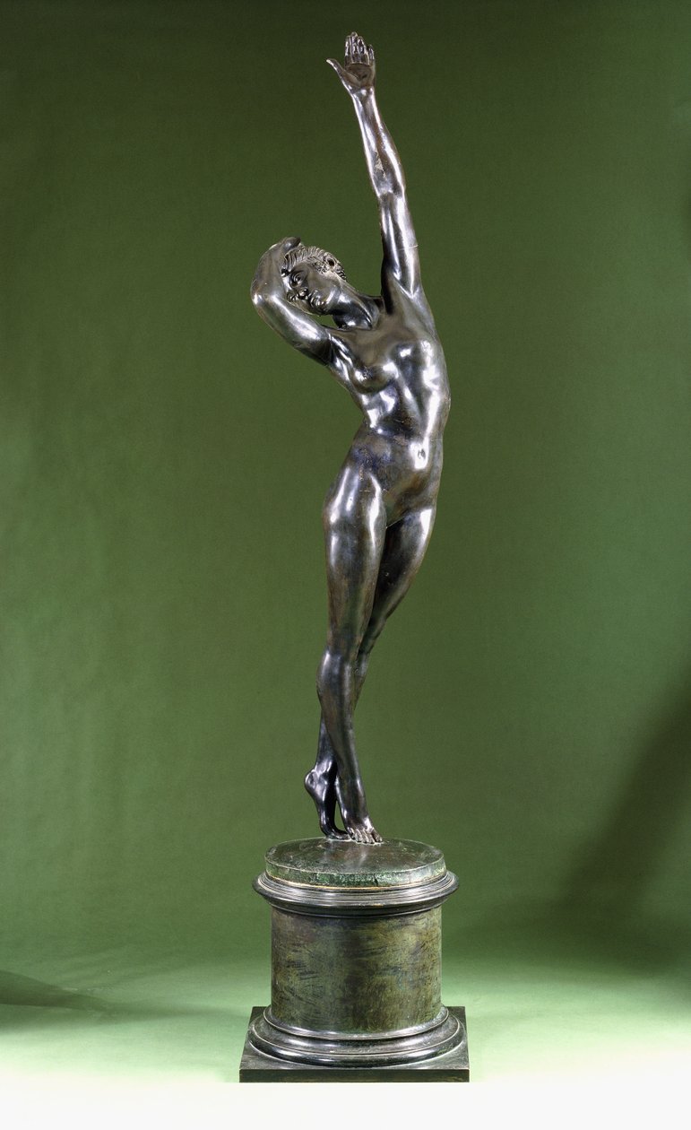 Brązowa figura nagiej kobiety (brąz z brązową patyną) autorstwa Amleto Catoldi