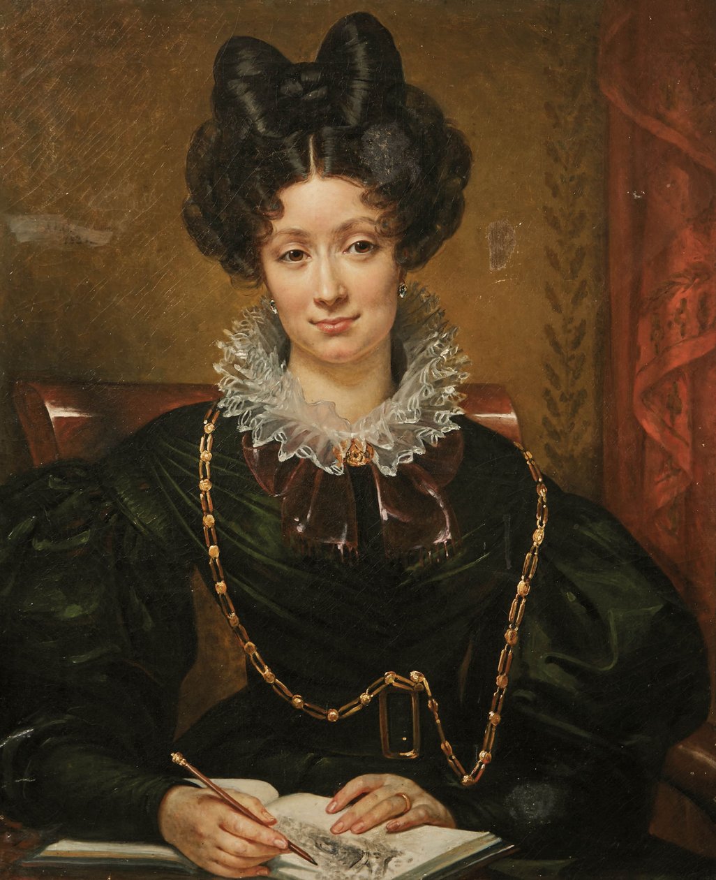 Francuski:  La Jeune Dessinatrice Portret młodej artystki autorstwa Amelie Legrand de Saint Aubin