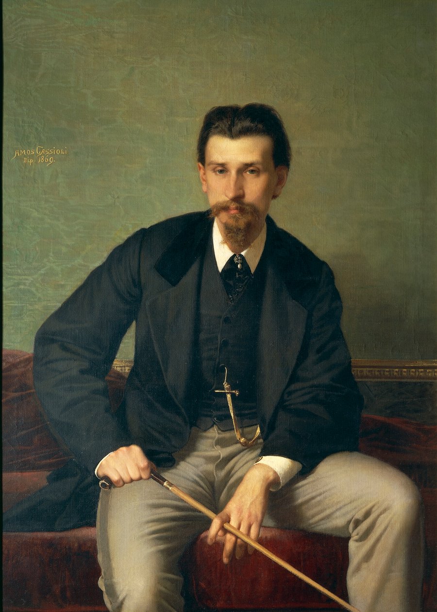 Portret malarza Augusto Bettiego autorstwa Amos Cassioli