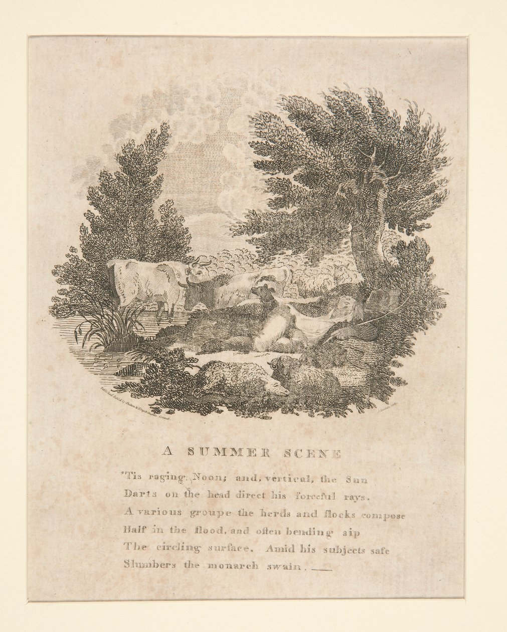 Scena letnia (z wierszem) autorstwa Amos Doolittle