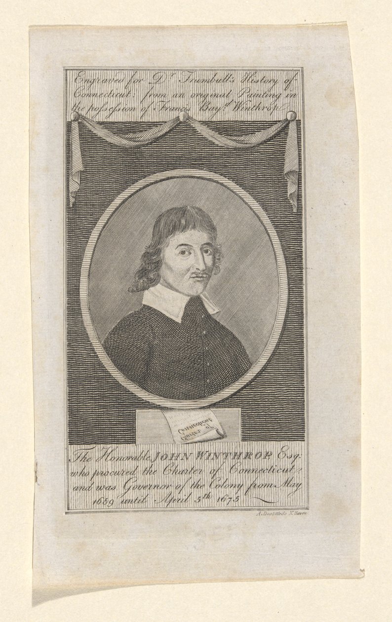 Portret Johna Winthropa autorstwa Amos Doolittle