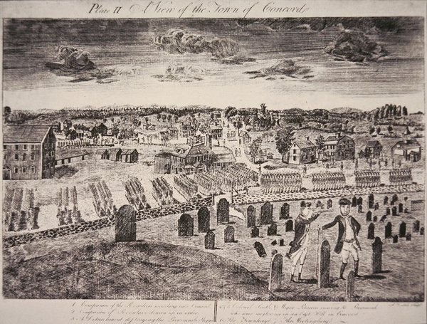 Widok na miasto Concord autorstwa Amos Doolittle