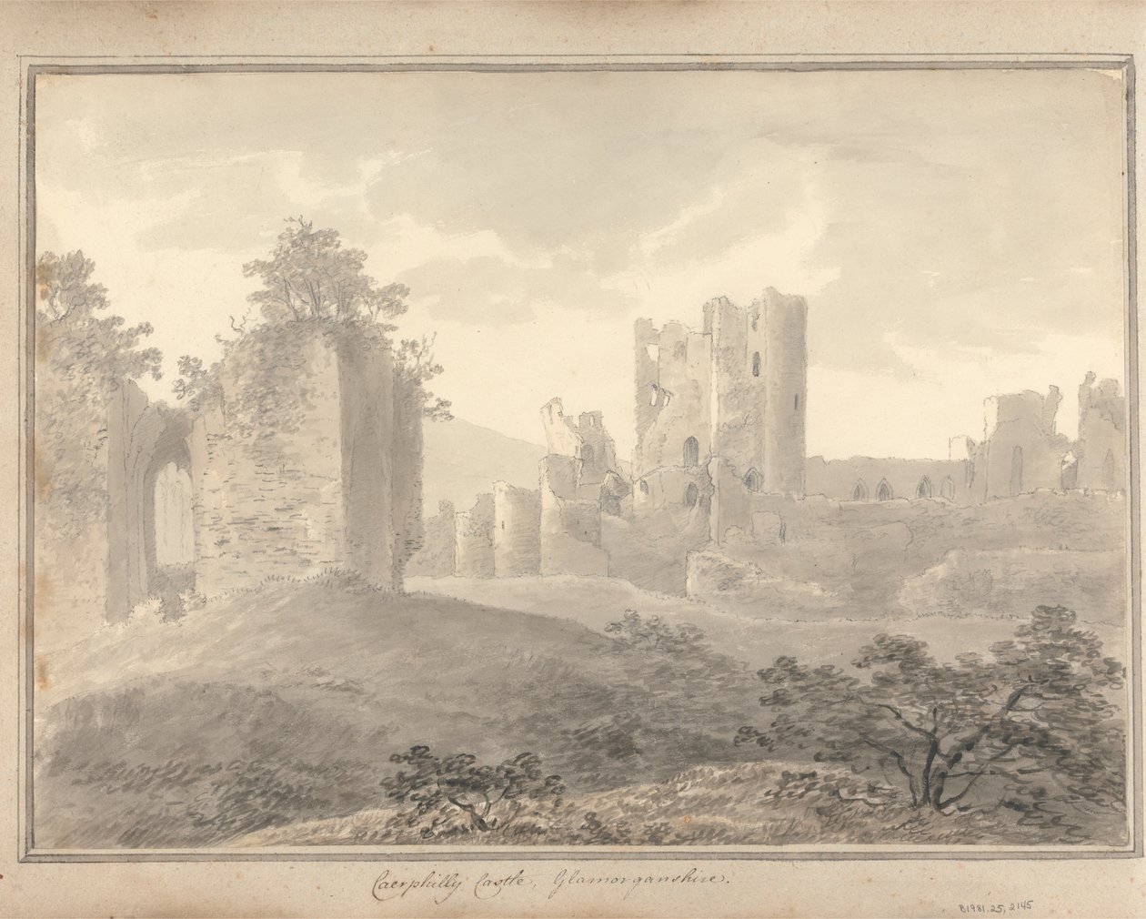 Widoki w Anglii, Szkocji i Walii: Zamek Caerphilly, Glamorganshire autorstwa Amos Green