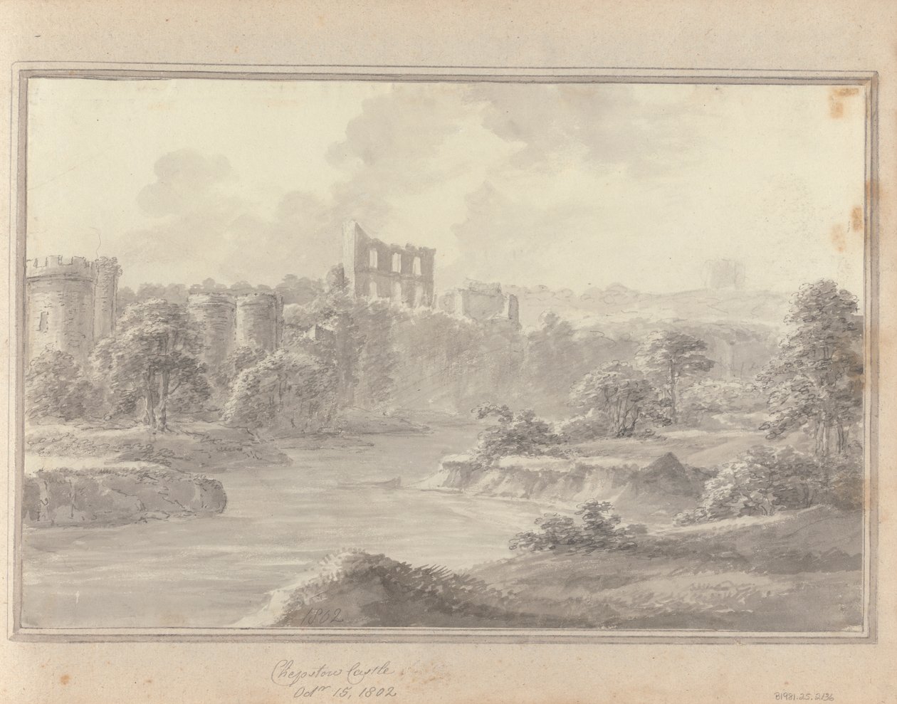 Widoki w Anglii, Szkocji i Walii: zamek Chepstow, 15 października 1802 r autorstwa Amos Green