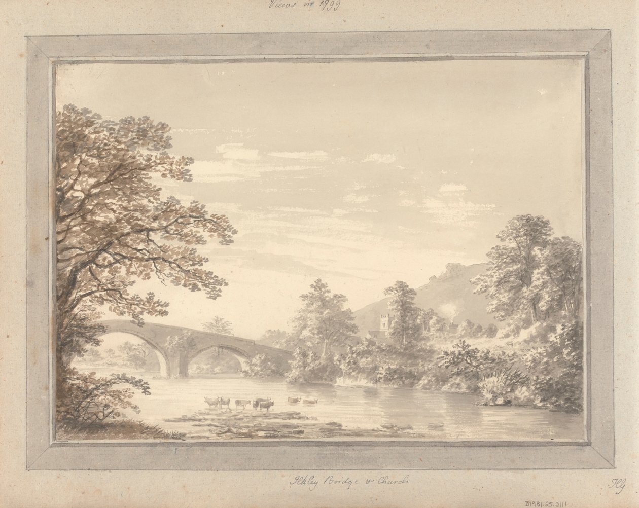 Widoki w Anglii, Szkocji i Walii: Ilkley Bridge and Church autorstwa Amos Green