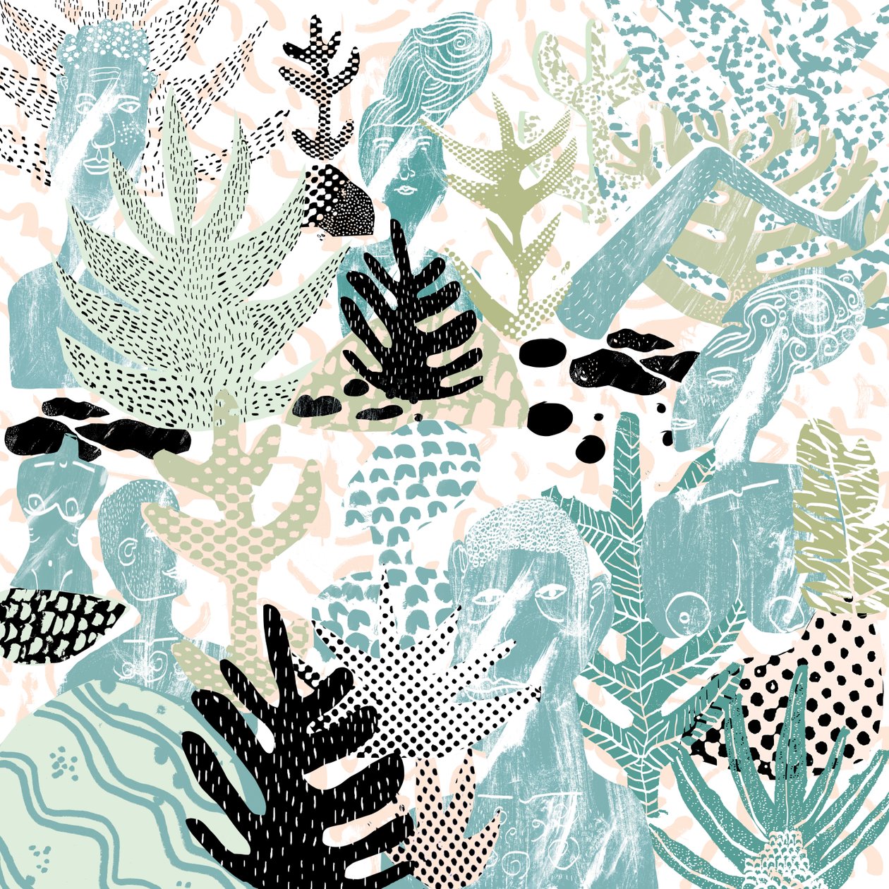 Undergrowth, 2015 (kolaż cyfrowy) autorstwa Amy Louise Evans