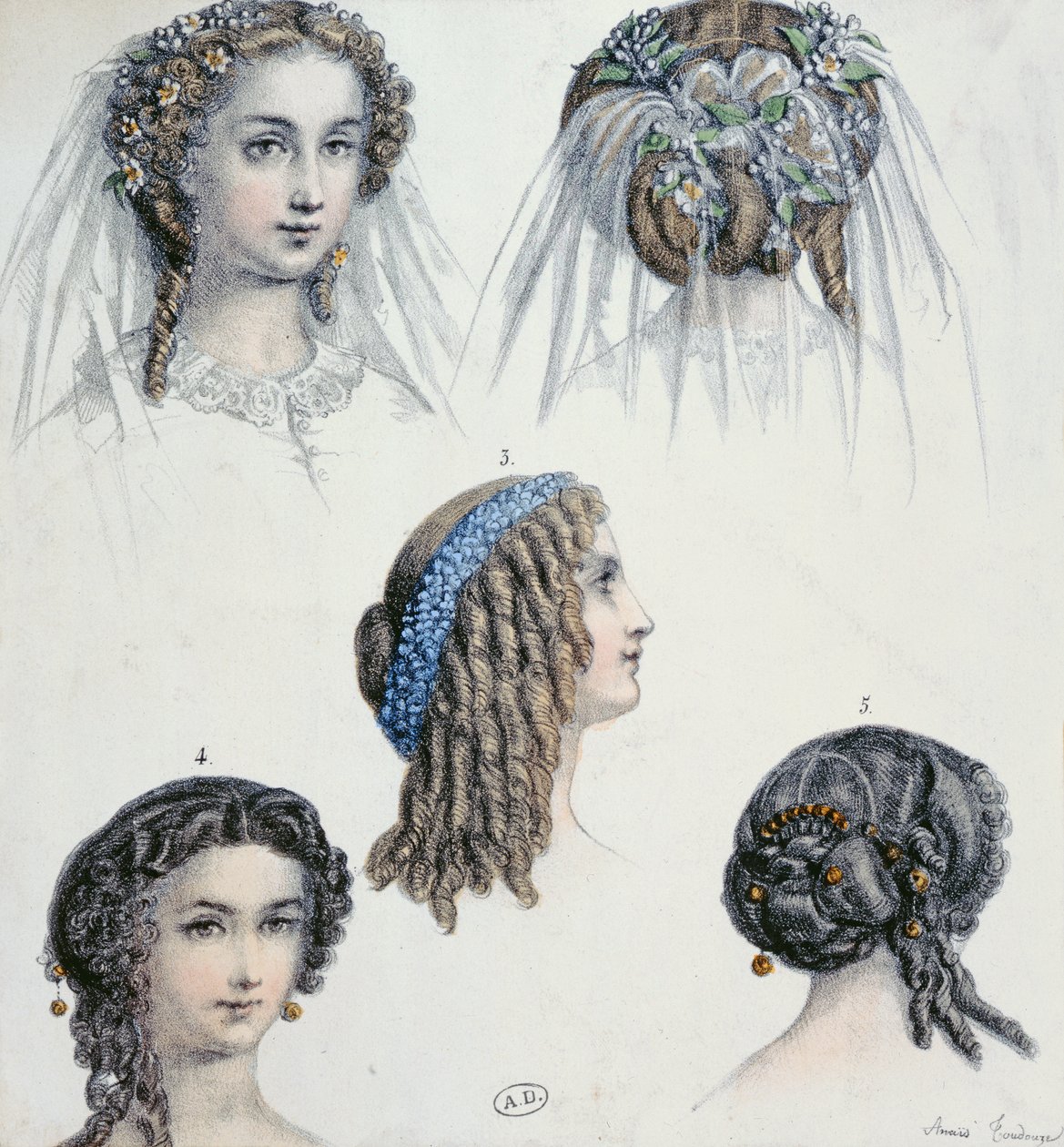 Fryzura panny młodej i innych, ok. 1853 autorstwa Anais Toudouze