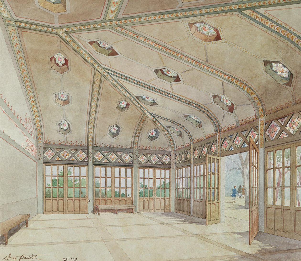 Lycee Victor Hugo, Paryż, 1894 (wc na papierze) autorstwa Anatole de Baudot