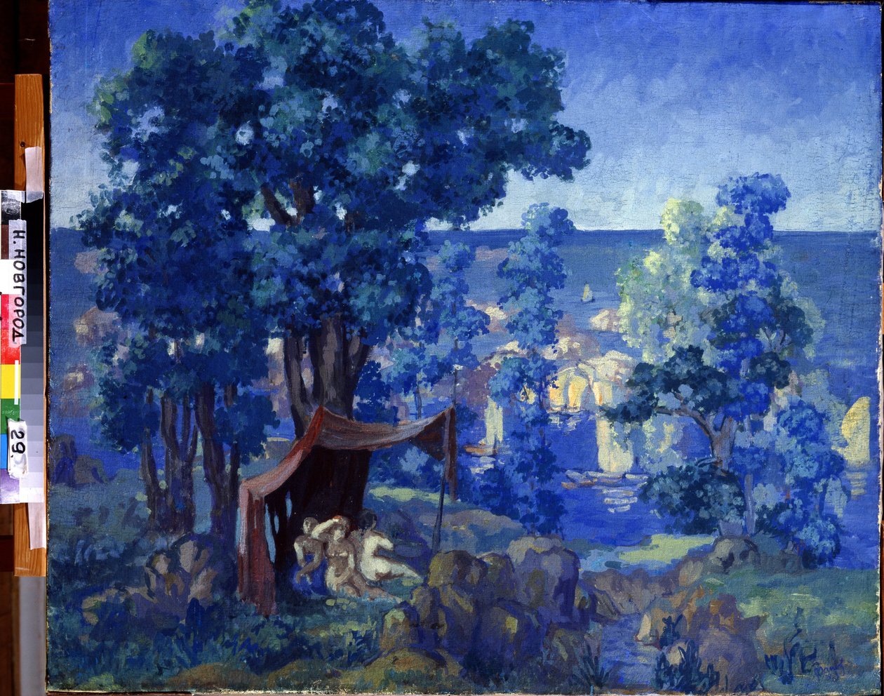 Kąpiący się nad morzem. Obraz Anatolija Afanasjewicza Arapowa (1876-1949). Olej na płótnie, 80 x 98 cm autorstwa Anatoli Afanasyevich Arapov