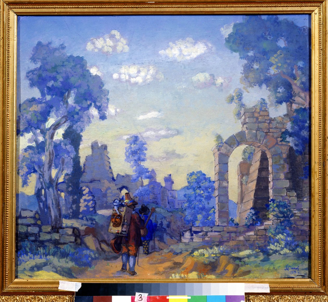 włoscy muzycy. Obraz Anatolija Afanasjewicza Arapowa (1876-1949). Olej na płótnie, 58 x 65 cm autorstwa Anatoli Afanasyevich Arapov