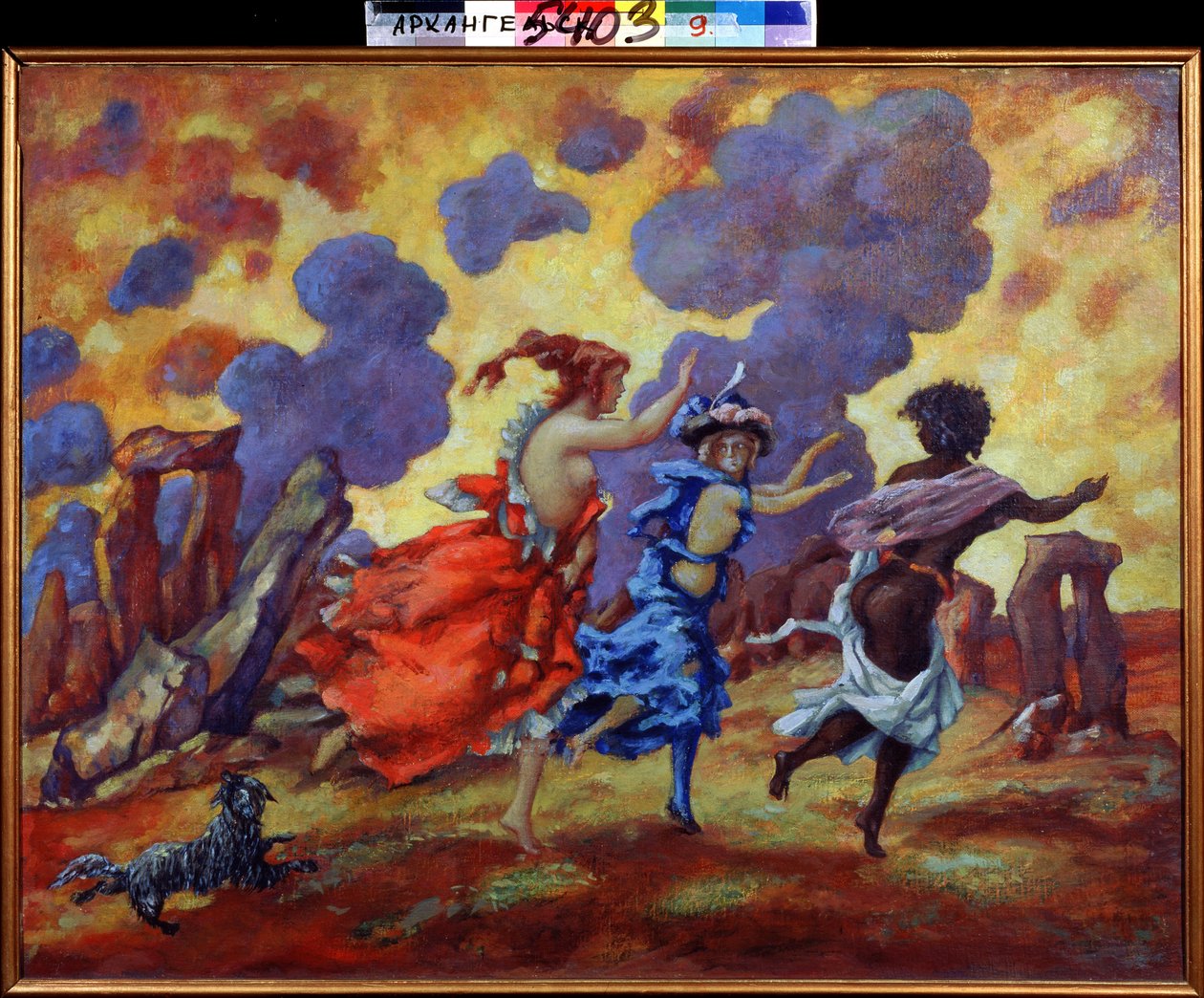 Strach. Obraz Anatolija Afanasjewicza Arapowa (1876-1949). Olej na płótnie, 71 x 90 cm. Sztuka rosyjska, symbolika. Regionalne Muzeum Sztuki, Archangielsk (Rosja). autorstwa Anatoli Afanasyevich Arapov