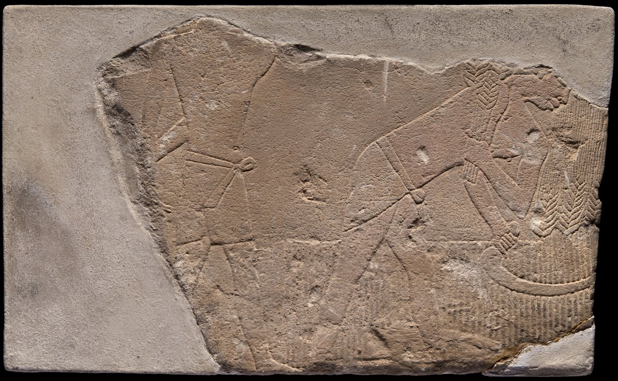 Fragment ściany z grobowca przedstawiający scenę żniw autorstwa Ancient Egyptian