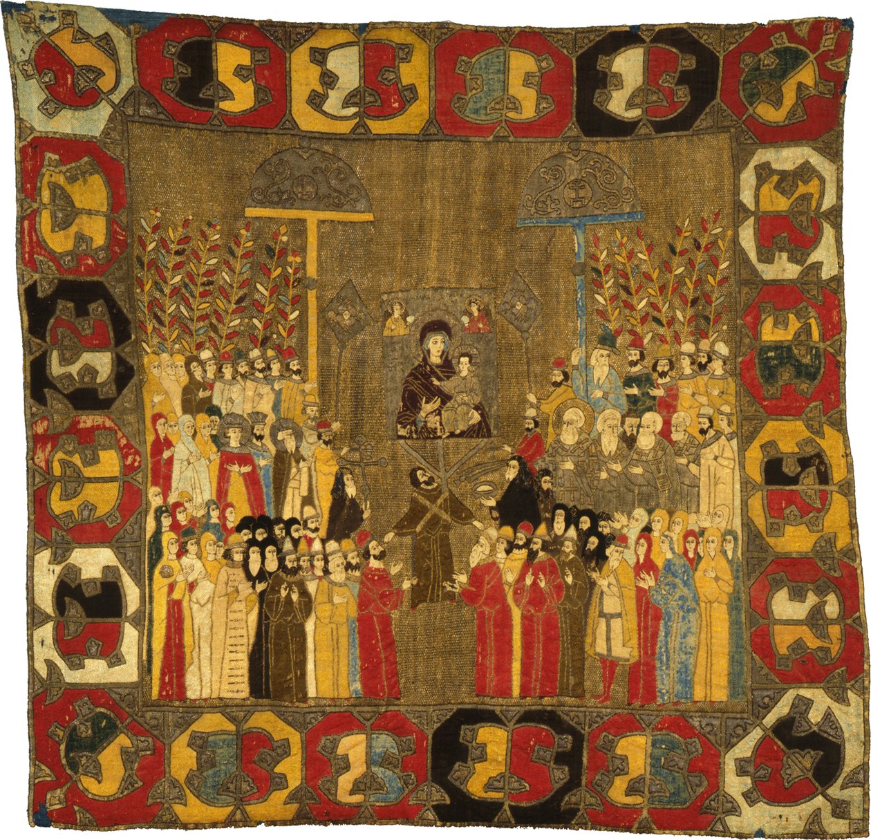 Procesja w Niedzielę Palmową w Moskwie 8 kwietnia 1498 r. Zoe Palaiologina z pozostawionymi córkami, Iwan III, Elena Wołoska, D, 1498 autorstwa Ancient Russian Art