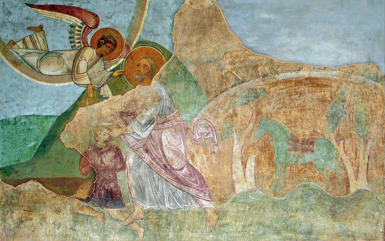 Abraham składający Izaaka w ofierze autorstwa Ancient Russian frescos