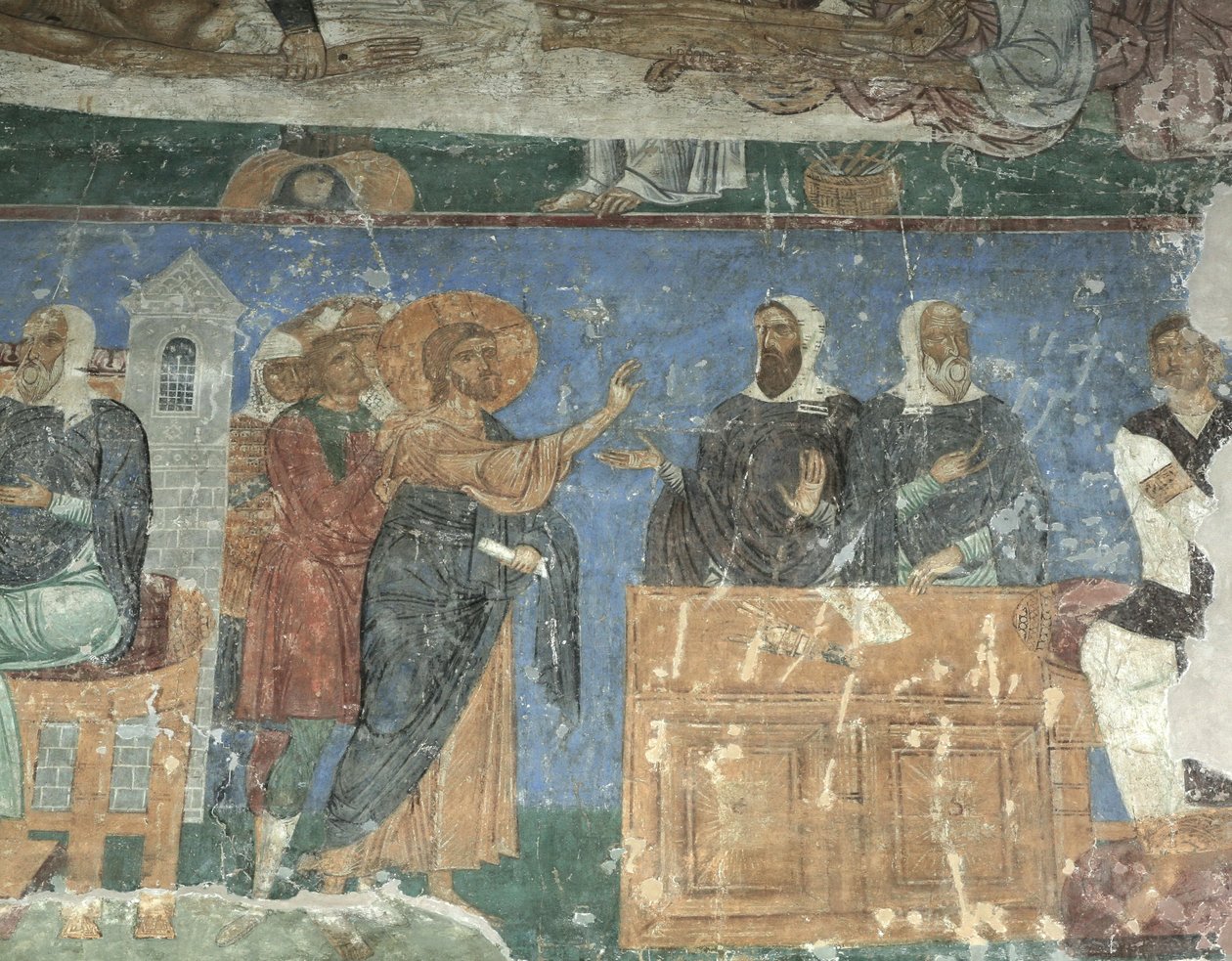 Chrystus przed Annaszem i Kajfaszem, XII wiek autorstwa Ancient Russian frescos