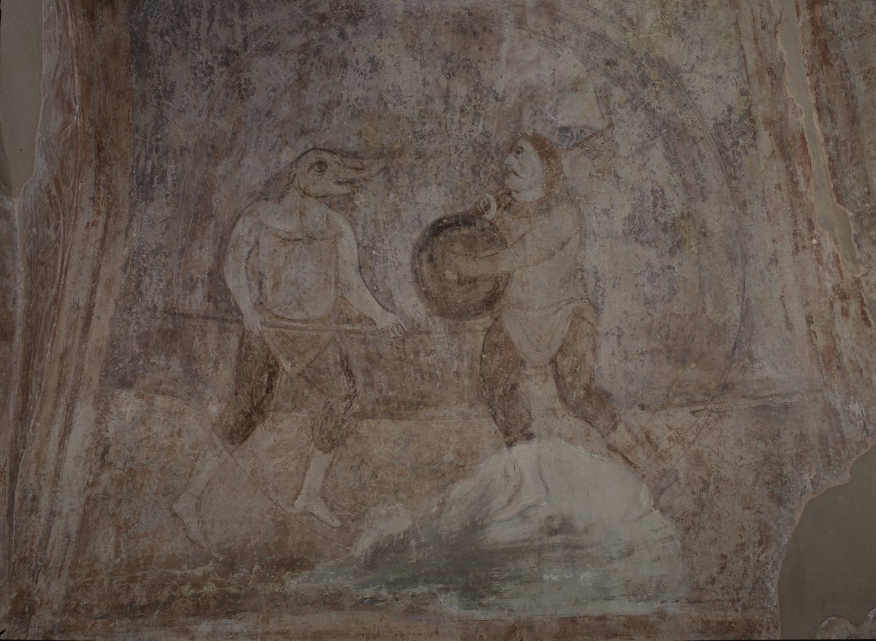 Scena walki w Hipodromie, XI w. autorstwa Ancient Russian frescos