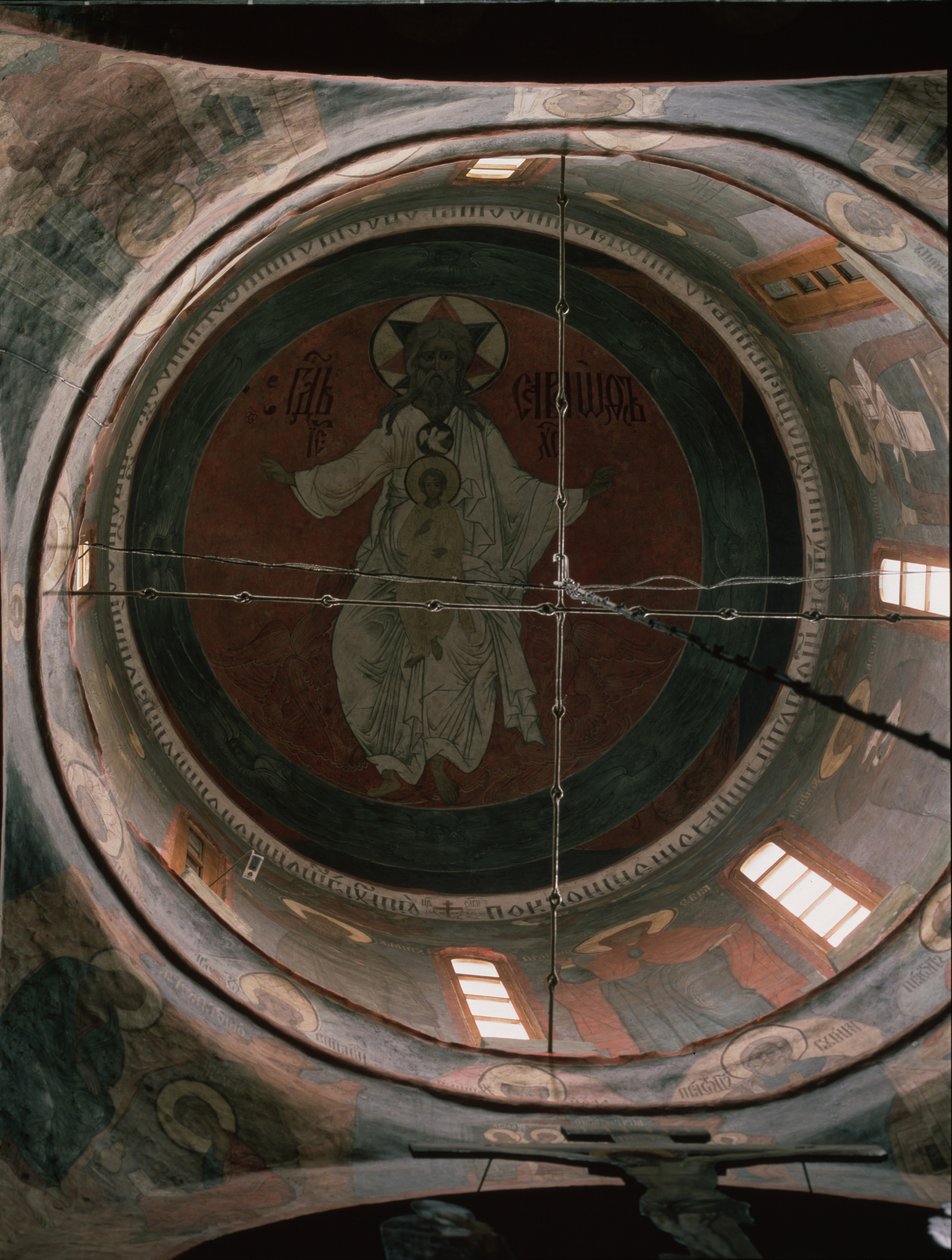 Jehowa. Malowidło na kopule w katedrze Archanioła Michała na Kremlu moskiewskim, 1652-1666 autorstwa Ancient Russian frescos
