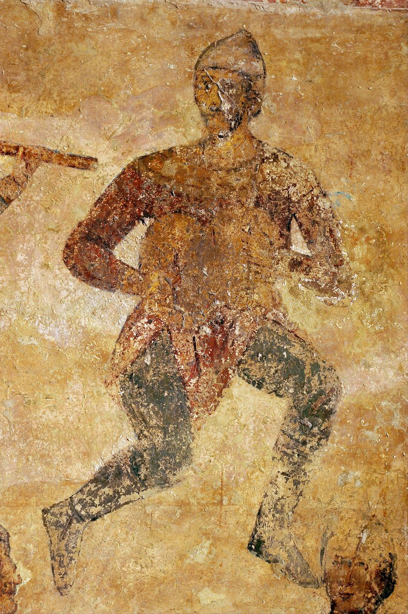 Szczegóły dotyczące muzyków i akrobatów autorstwa Ancient Russian frescos
