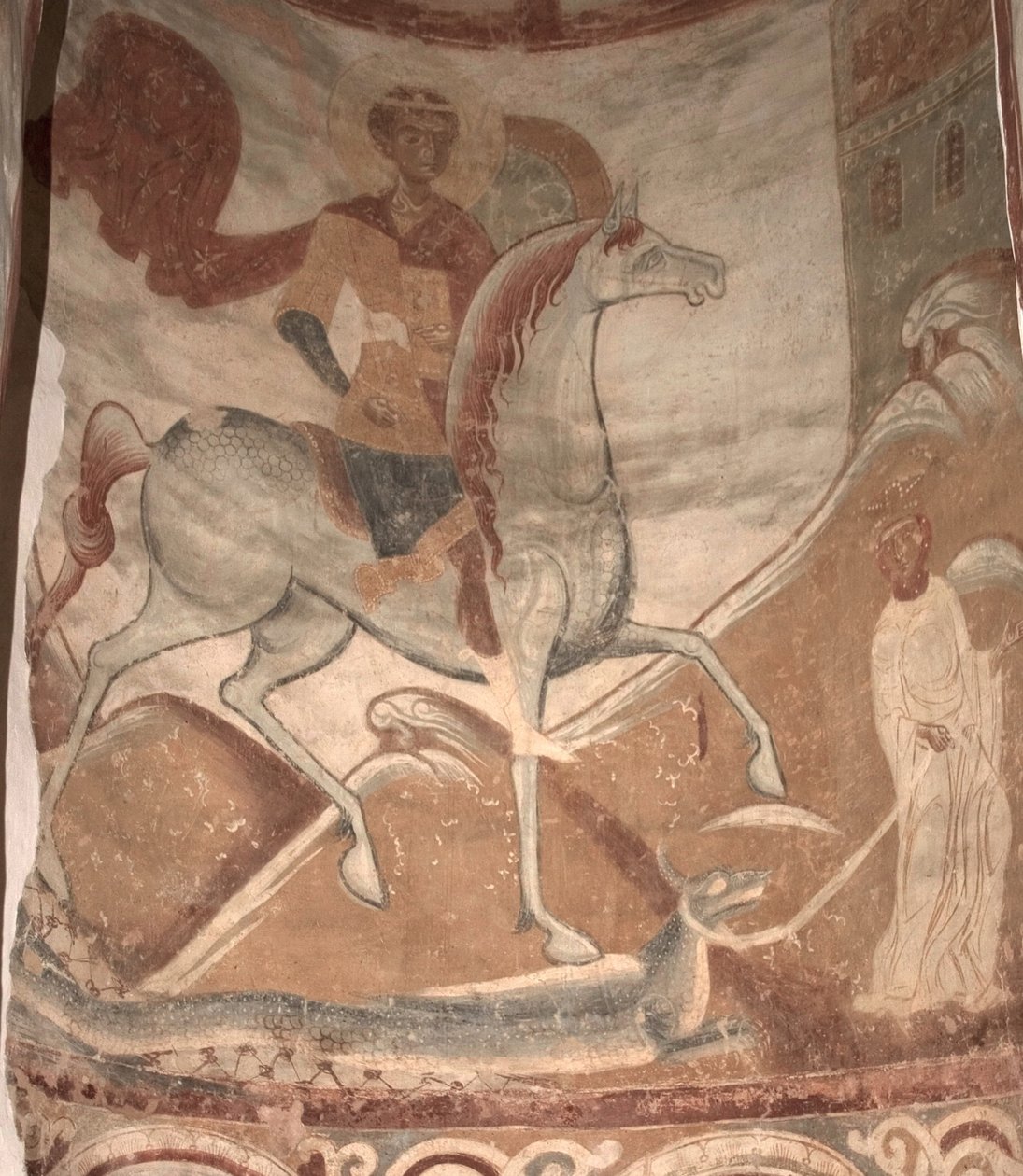 Święty Jerzy i Smok, XII wiek autorstwa Ancient Russian frescos