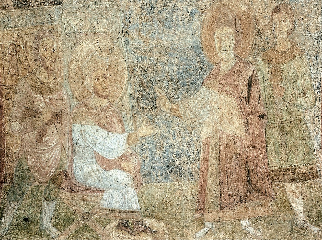 Święty Jerzy przed cesarzem Dioklecjanem autorstwa Ancient Russian frescos
