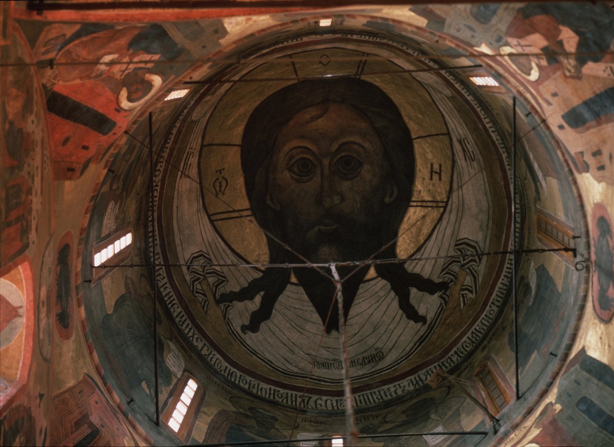 Obraz kopuły Świętej Twarzy w katedrze Archanioła Michała na Kremlu moskiewskim, 1652-1666 autorstwa Ancient Russian frescos