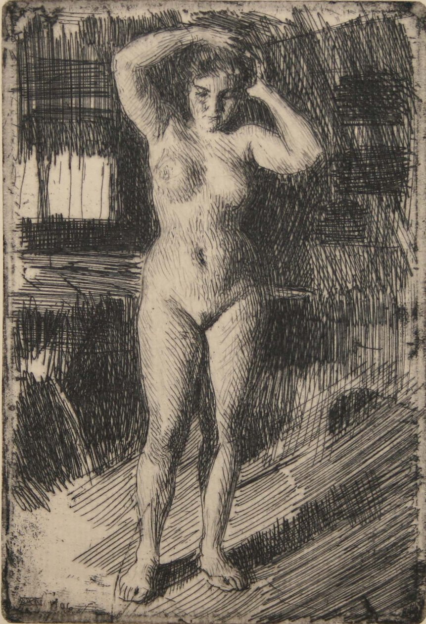 Anna układa włosy autorstwa Anders Leonard Zorn