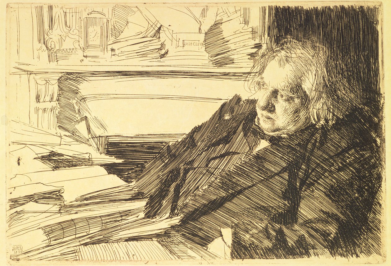 Portret Ernesta Renana, 1892 autorstwa Anders Leonard Zorn