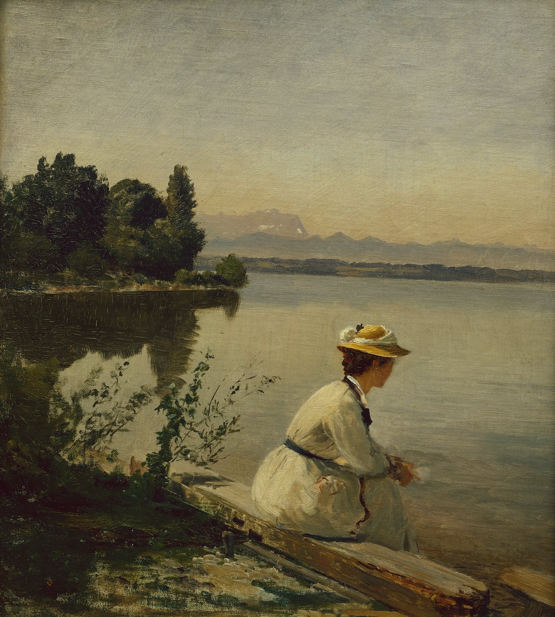 Niedaleko Leoni nad jeziorem Starnberg (olej na płótnie) autorstwa Anders Andersen Lundby