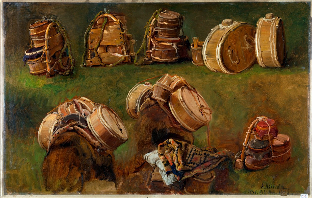 ""Etude de bats pour bete de somme"" (Badanie siodełek i innych obiektów) Peinture d