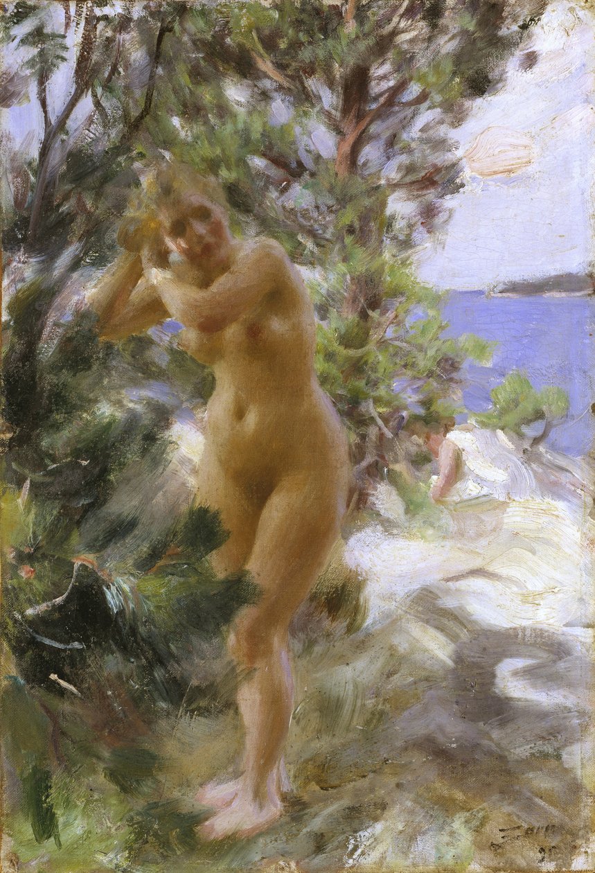Po kąpieli autorstwa Anders Leonard Zorn