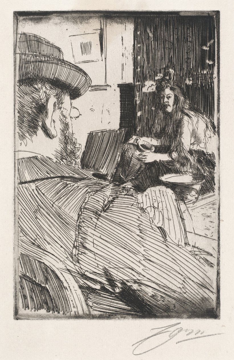 Albert Besnard i jego model, 1896. autorstwa Anders Leonard Zorn
