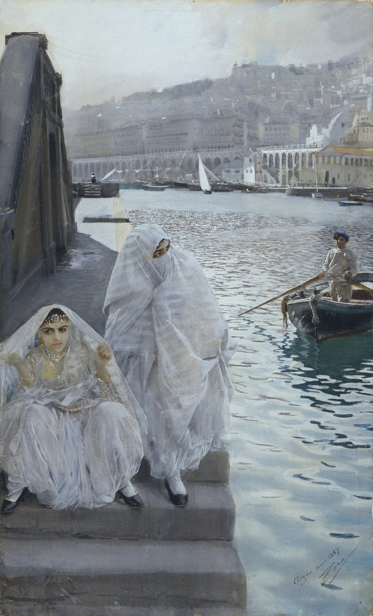Z portu w Algierze par Zorn, Anders Leonard (1860-1920). Akwarela na papierze, rozmiar : 67x41 autorstwa Anders Leonard Zorn