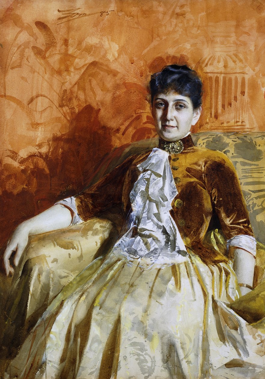Portret Lisen Lamm, 1885 autorstwa Anders Leonard Zorn