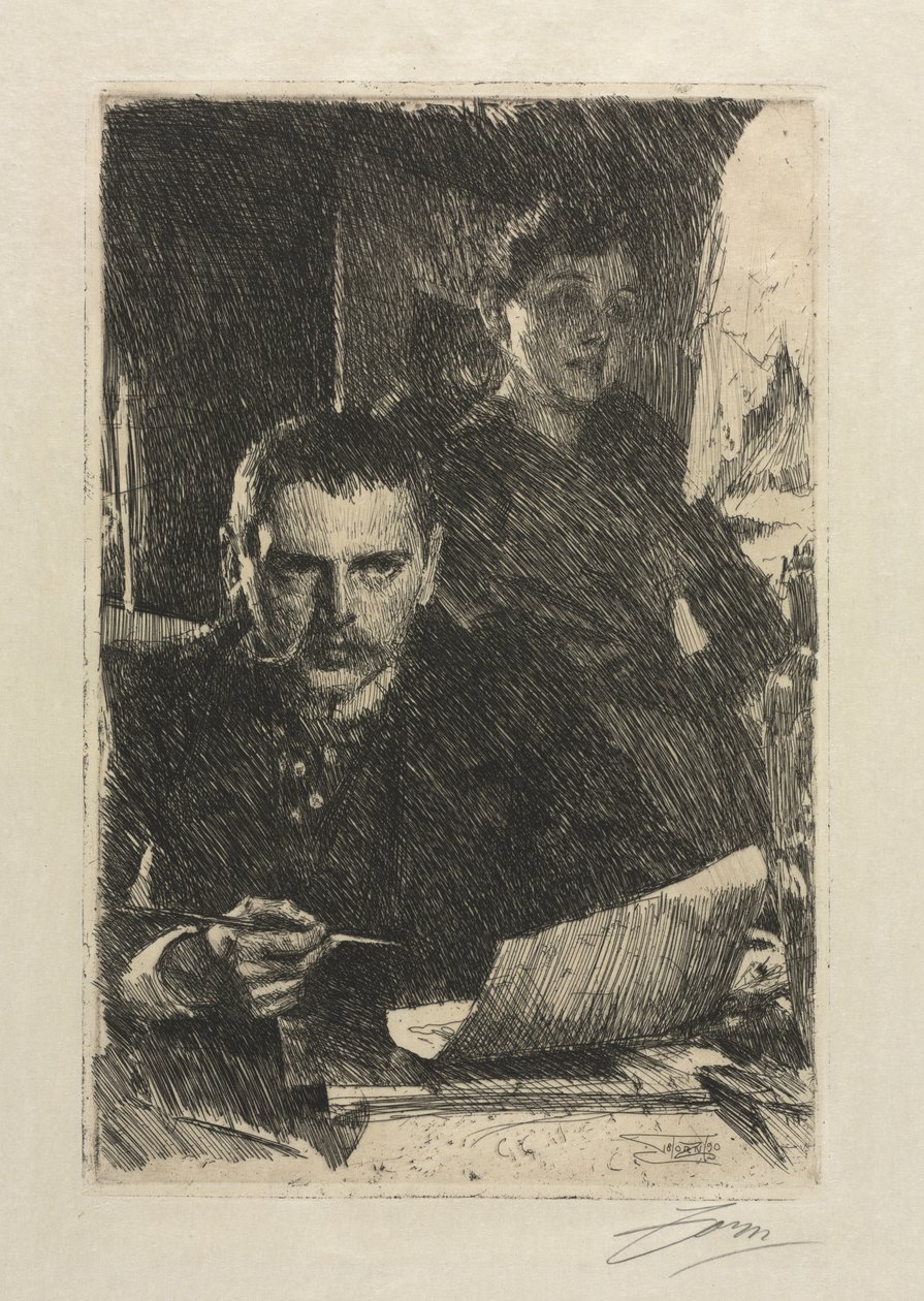 Artysta i jego żona, 1890. autorstwa Anders Leonard Zorn