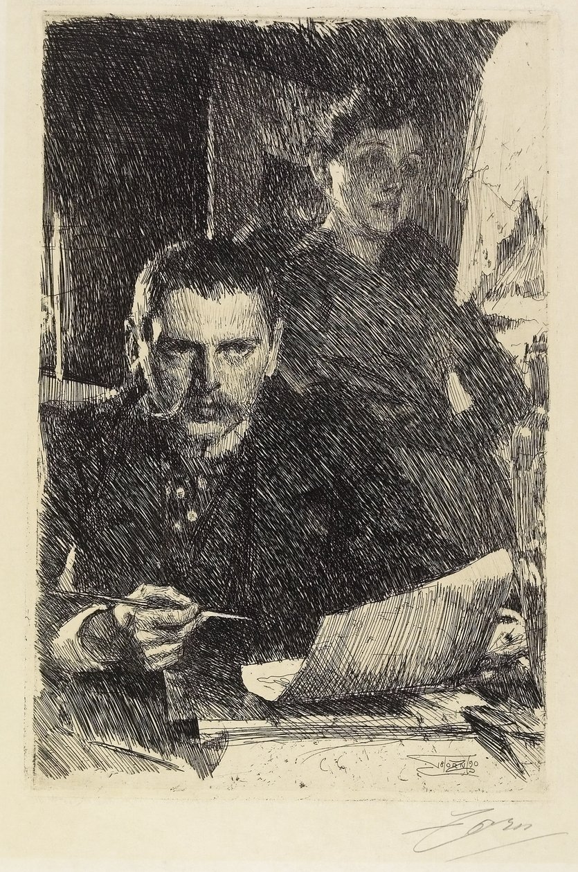 Zorn i jego żona, 1890 autorstwa Anders Leonard Zorn