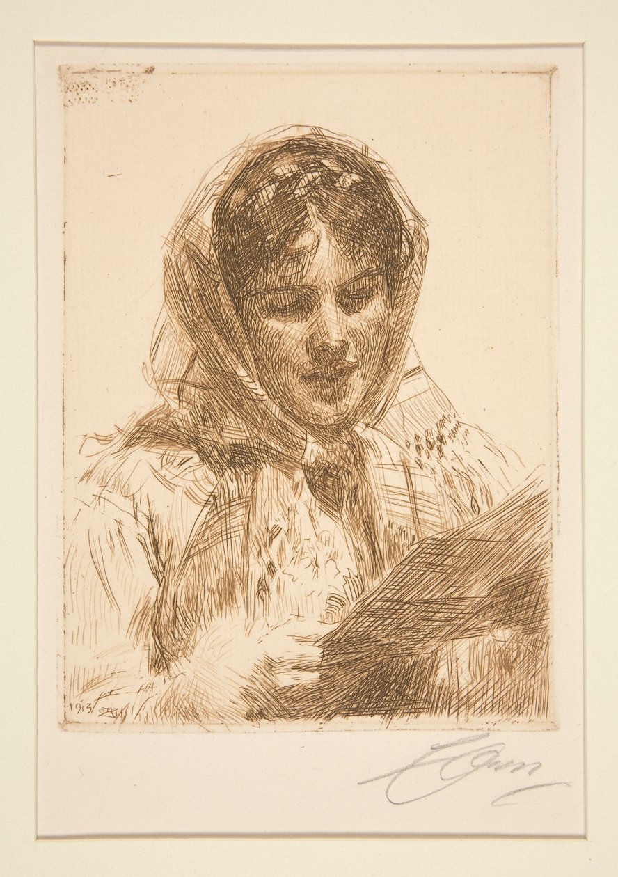 List, 1913 autorstwa Anders Leonard Zorn