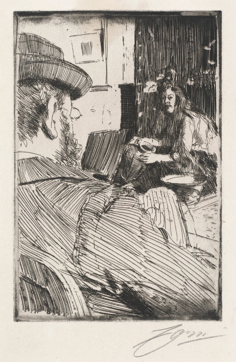 Albert Besnard i jego modelka autorstwa Anders Zorn