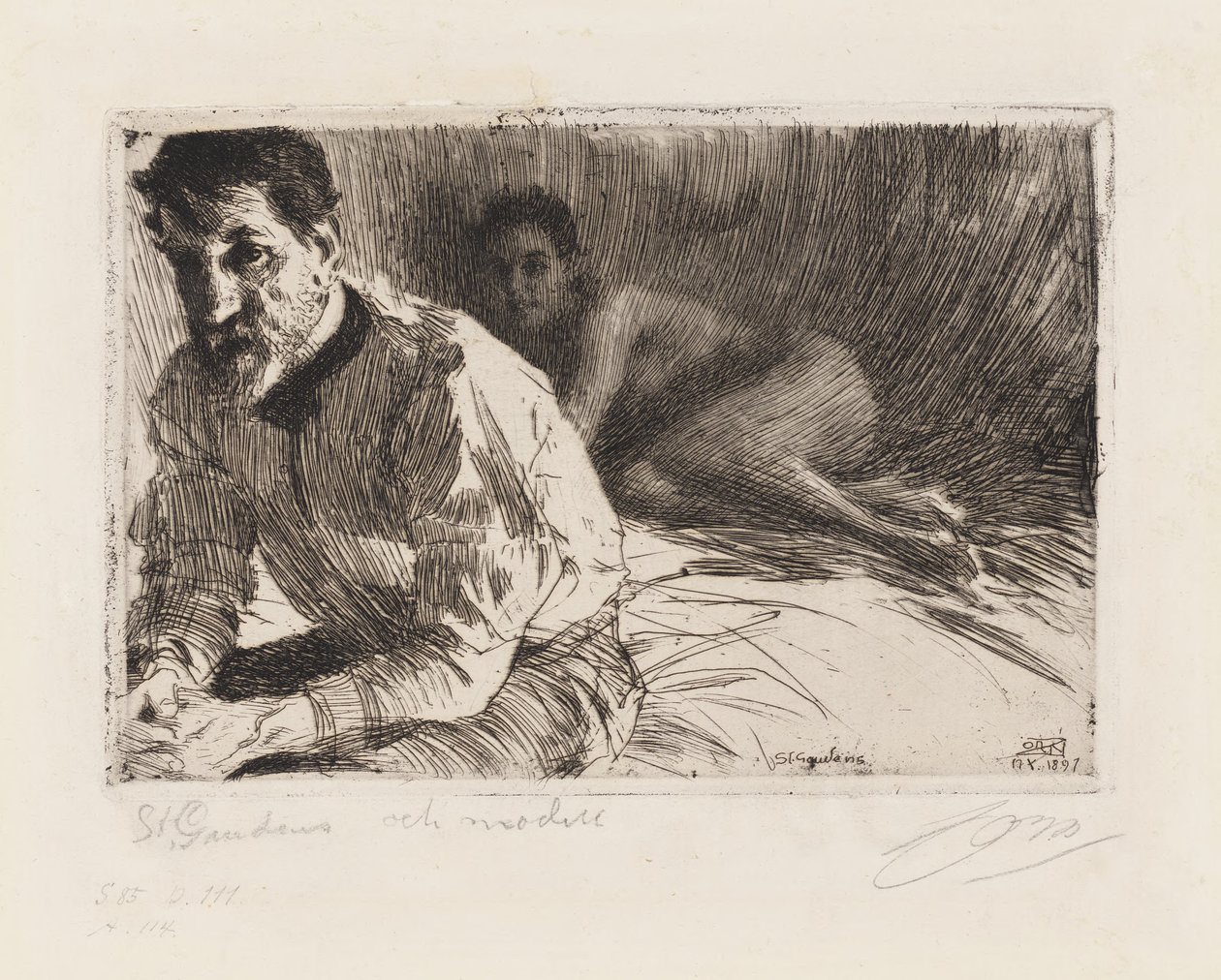 Augustus Saint-Gaudens autorstwa Anders Zorn