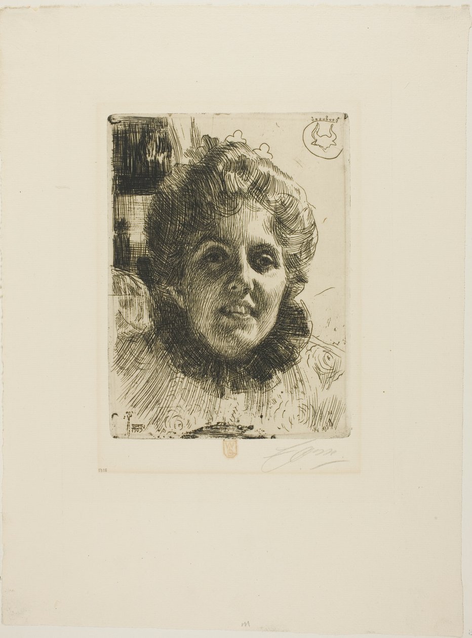 Aurore (Pani Aurore Klintberg z domu Oxenstierna, kierownik) autorstwa Anders Leonard Zorn