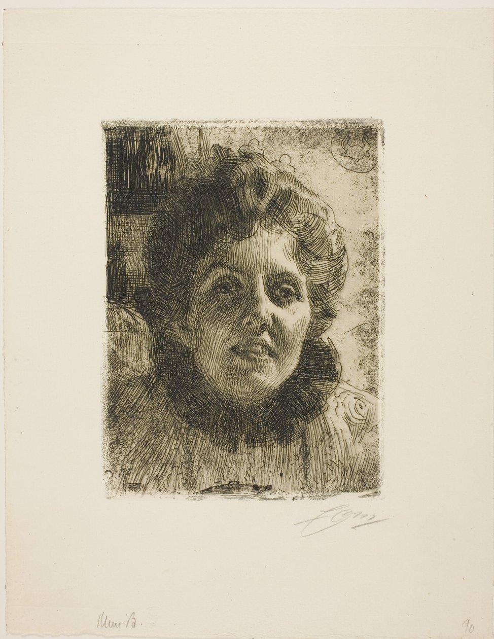Aurore (pani Aurore Klintberg, z domu Oxenstierna, głowa) autorstwa Anders Zorn